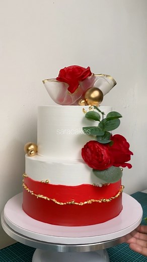 2 tier 80th birthday cake #saracakes #80thbirthdaycake #whippitparin #homebakerph #redvelvetcake #fbreelsvideo | Sarah Cake Vlogs