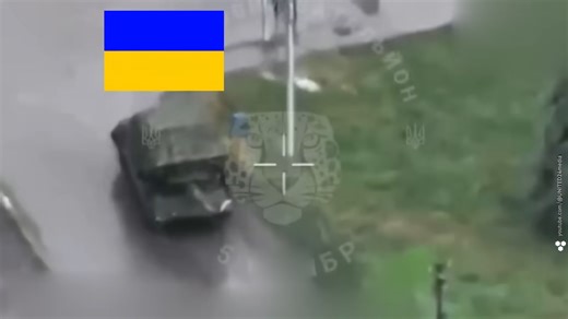 Ukrainian leopard ambushes Russian convoy but runs out of shells