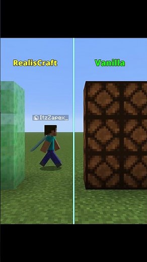 Minecraft Vanilla vs RealisCraft… Which One is BEST? 🤔🔥 #minecraft #shorts
