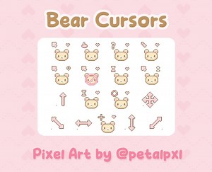 Bear Cursor Pack for PC - Windows Only - Cute Pixel Art Cursors - Kawaii Bear Cursors - Mouse Pointers - Cute Cursors - Custom Mouse Cursors - Etsy