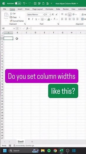 Auto Adjust Columns Widths in Excel‼️ #excel