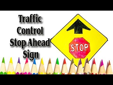 How to Draw Traffic Control Stop Ahead Sign - SLD