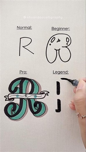 4 Ways to Write the Letter R #nhuandaocalligraphy