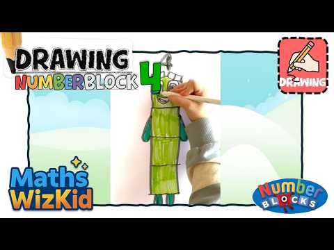 Draw Numberblock 4!| Easy Numberblock Drawing for Kids | Maths Wiz Kid