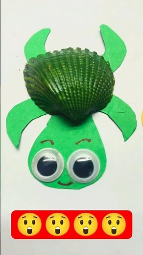 Sea Shell Turtle Craft 🐢 | Easy DIY for Kids | #Shorts #SeaShellCraft