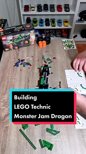 Building LEGO Technic Monster Jam Dragon I like these Monster Jam Trucks. Quick builds that despite their low pieces count actually looks good. And the pull back motor is definitely a plus 😅 Do you collect these? LEGO Technic set Monster Jam Dragon (42149), theme: Technic (217 pieces) #lego #legotiktok #legotechnic #legotimelapse #monsterjam