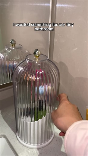 Rotating Transparent Makeup Brush Organizer with Lid