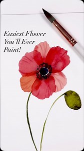 101K views · 4.5K reactions | Paint a super easy watercolour poppy! The trick to this flower is layering! Have fun and happy painting! | EmJ Lefebvre | Facebook