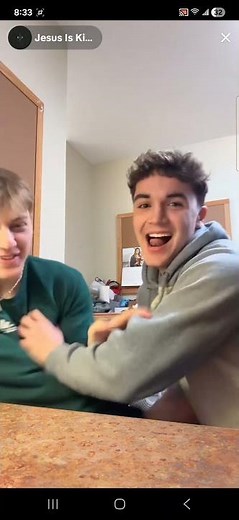 Cute College freshman have tickle fight on livestream