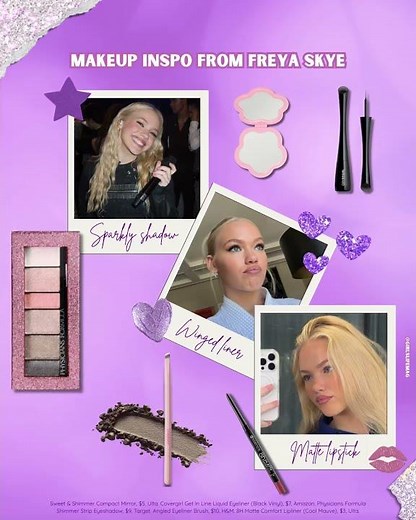 From sparkly to matte, Freya Skye’s makeup looks are perf for any plans 💜