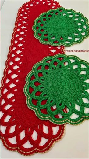 ❤️💚Crochet placemat tutorial step by step Christmas crochet table runner