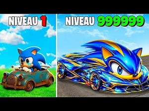 La VOITURE de SONIC passe du niveau 1 au niveau 1 000 000 dans GTA 5 ! (Mod Sonic le film)