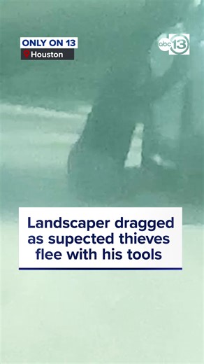 Cell phone video shows a landscaper being dragged down the street by three men who'd just stolen thousands of dollars worth of lawn equipment from him. | ABC13 Houston