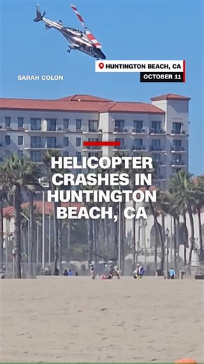 630K views · 4.7K reactions | Video captured the moment a helicopter crashed into a beach parking lot in Huntington Beach, California. Five people were injured and taken to the hospital for treatment, according to a Huntington Beach Fire official. | CNN | Facebook