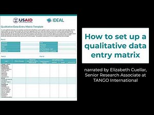 How to Set Up a Qualitative Data Entry Matrix