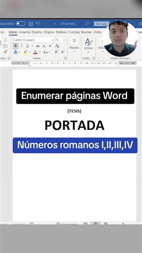 Mister investigación y tesis 💻📄📊 on Instagram: "Como enumerar páginas en documento Word. Como colocar números romanos en documento Word. Enumerar documento #tesis #documentos #estudiante #redaccion #microsoftword"