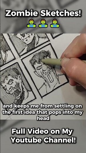 Zombie Portrait Sketches