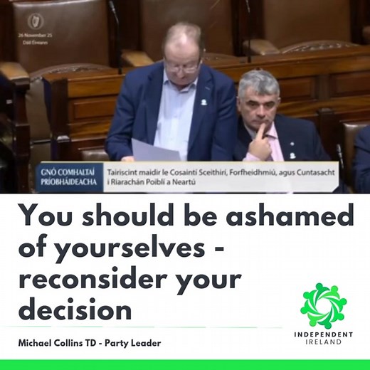 3.3K views · 57 reactions | Whistleblowers-More protection needed very disappointed government do not agree | Michael Collins Independent TD | Facebook