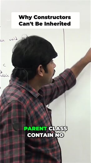 Durga Jobs on Instagram: "Constructors aren't inherited. Parent constructors aren't available to the child class by default. Overriding doesn't apply to constructors. #Java #OOP #Inheritance #CodingTips #Programming #Tech"