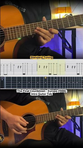 The Final Countdown - Europe Intro Guitar Tab #shorts #guitar