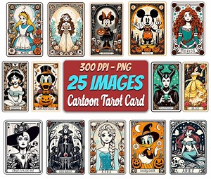25 Designs Cartoon Tarot Card Bundle Png, Princesses Tarot Card Png, Villains Tarot Card Png, Cartoon Characters Png, Cartoon Movies Png - Etsy