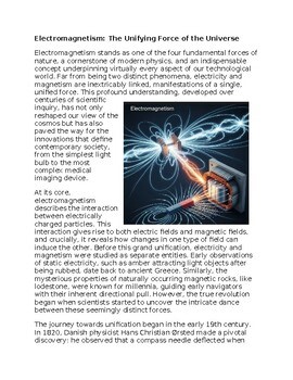 Electromagnetism in Physics & STEM - No Prep - Worksheet - 100% Editable