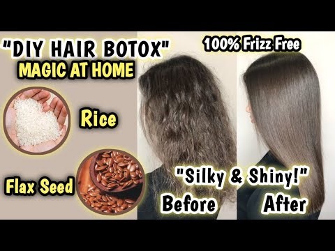 DIY Hair Botox at Home | Flax Seeds, Rice Water & Aloe Vera for Silky Shiny Hair ✨