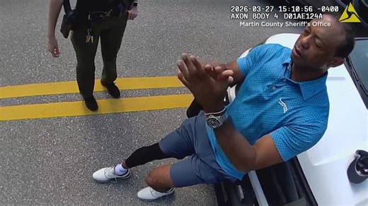 Body cam shows Tiger Woods DUI arrest after crash