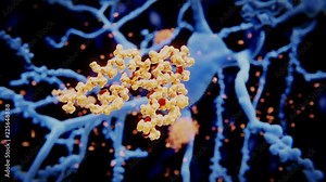 Amyloid protein in Alzheimer's disease, animation