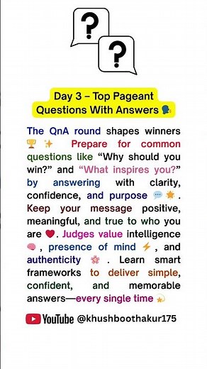 Top Pageant 🌹 Questions With Answers❓#beautypageant #tips #explore #trending #growth #