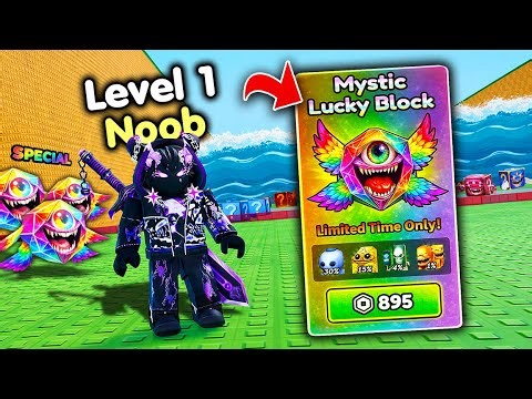 Starting Over as NOOB with OP SECRET in Tsunami Escape For Lucky Blocks! (Roblox)