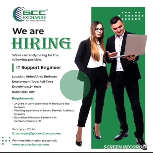 hardware &Networking Engineer UAE Location 2 years experience
