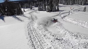 'Headcam footage shows two snowmobiles almost crashing into each other '
