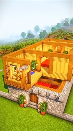 Satisfying Minecraft Farm House Build in 30 Seconds 🏡 #minecraft #shorts