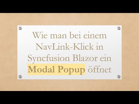 Wie man bei einem NavLink-Klick in Syncfusion Blazor ein Modal Popup öffnet