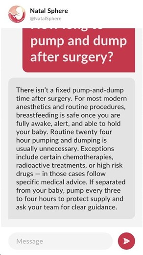 How long to pump and dump after surgery?