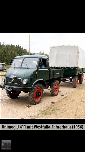 Unimog U 411 (ca. 1956) pulling a trailer