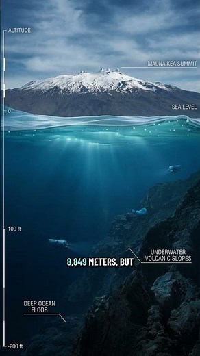 The tallest mountain from base to top #facts #science