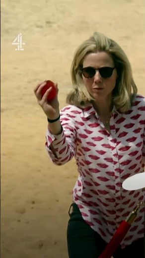 Eat one, throw one, balance one. Sally Phillips 🤯 #shorts
