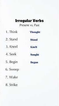 Irregular Verbs Quiz | Present vs Past Forms | Think–Thought, Begin–Began | Can You Guess #8 Today!