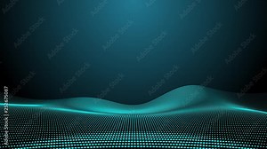 Loopable animated futuristic background. Technology, science social networking and engineering motion background. Animated 3d shape alike on 3d landscape. Template for designers.