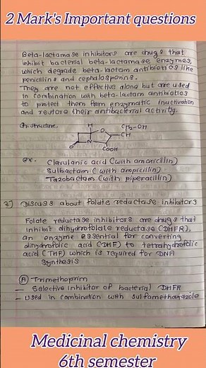 2M important questions and answers #medicinalchemistry #6thsemester #shorts #viralshorts #imp