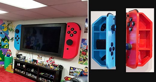 You Can Get Wall-Mounted Cabinets For Your TV That Turn It Into A Giant Nintendo Switch