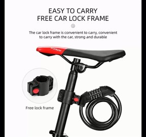 Combination Bike Lock, 4 Feet Long Weatherproof Heavy Duty Anti-Theft Security Bicycle Chain Lock,5 Digit Resettable Coiled Cable Locks for Scooter Fence Motorcycle Outdoor