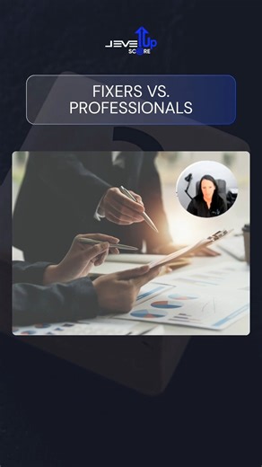 The distinction between a fixer and a professional can make all the difference. Want to dive deeper into business growth? Follow LevelUp Score for more insights and tips! #BusinessFunding #CreditProfessionals #CashFlow #LenderRisk #LevelUpScore | LevelUp Score | Facebook