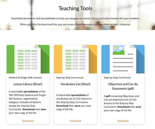 Introducing the Off2Class Teaching Tools - Off2Class