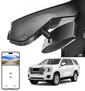 4K Dash Cam Custom fit for GMC Yukon, Yukon XL 2021-2022 (Model B), SLE SLT AT4 Denali, Integrated OEM Look, UHD 2160P Video, WiFi & App, G-Sensor, Loop Recording, Easy to Install, 64GB Card