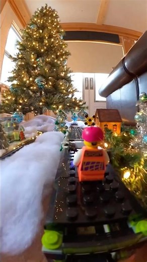 Hitching a ride on the Lego Train 60337 #christmascountdown #legotrain #gopromax