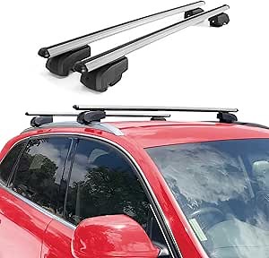 OMAC Roof Rack Cross Bars for Volvo XC40 2019-2026 Lockable 165Lbs Aluminium Silver 2Pcs fits Cargo Carriers Kayak Canoe Bike Snowboard