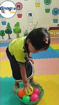 Gross Motor Skills Fun 🤩✨| 🎯 Colour Ball Activity for Preschool Kids 🌈| Ball Balancing Challenge 😊